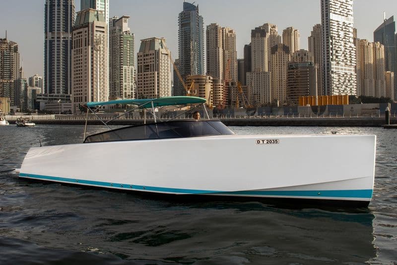 Van Dutch speedboat on the water in Dubai